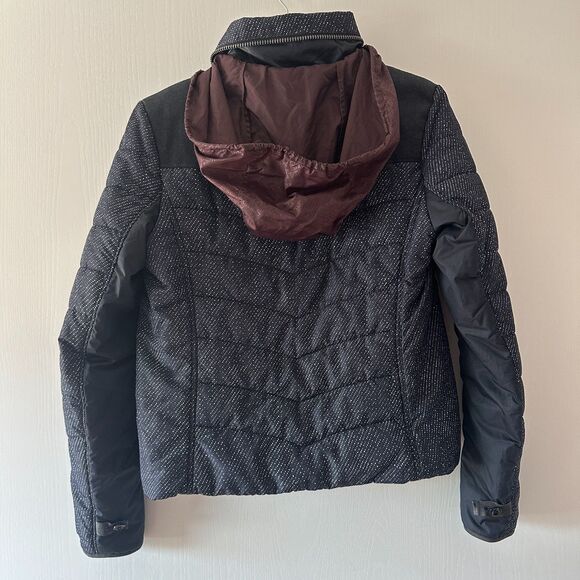 G-STAR RAW Womens Blizzard Tromp Hooded Jacket Coat Black Maroon Size Medium - Picture 12 of 13